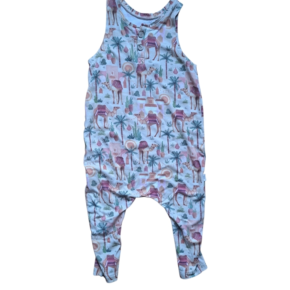🇨🇦 Little Yogi Camel Print Sleeveless Romper Toddler Kids 3-5 Y